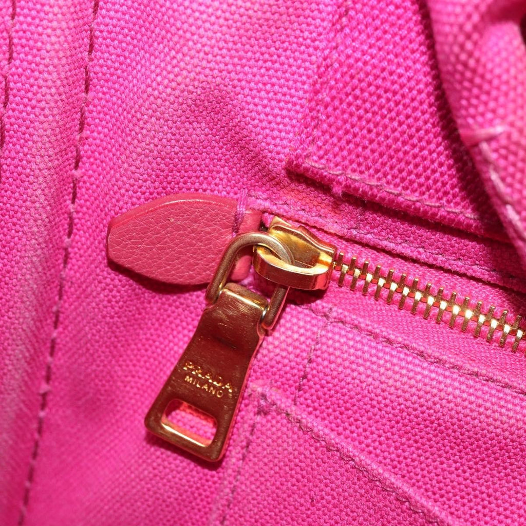 Prada Canapa Tote Canvas Pink Canvas Tote Bag Bag (Pre-Owned)