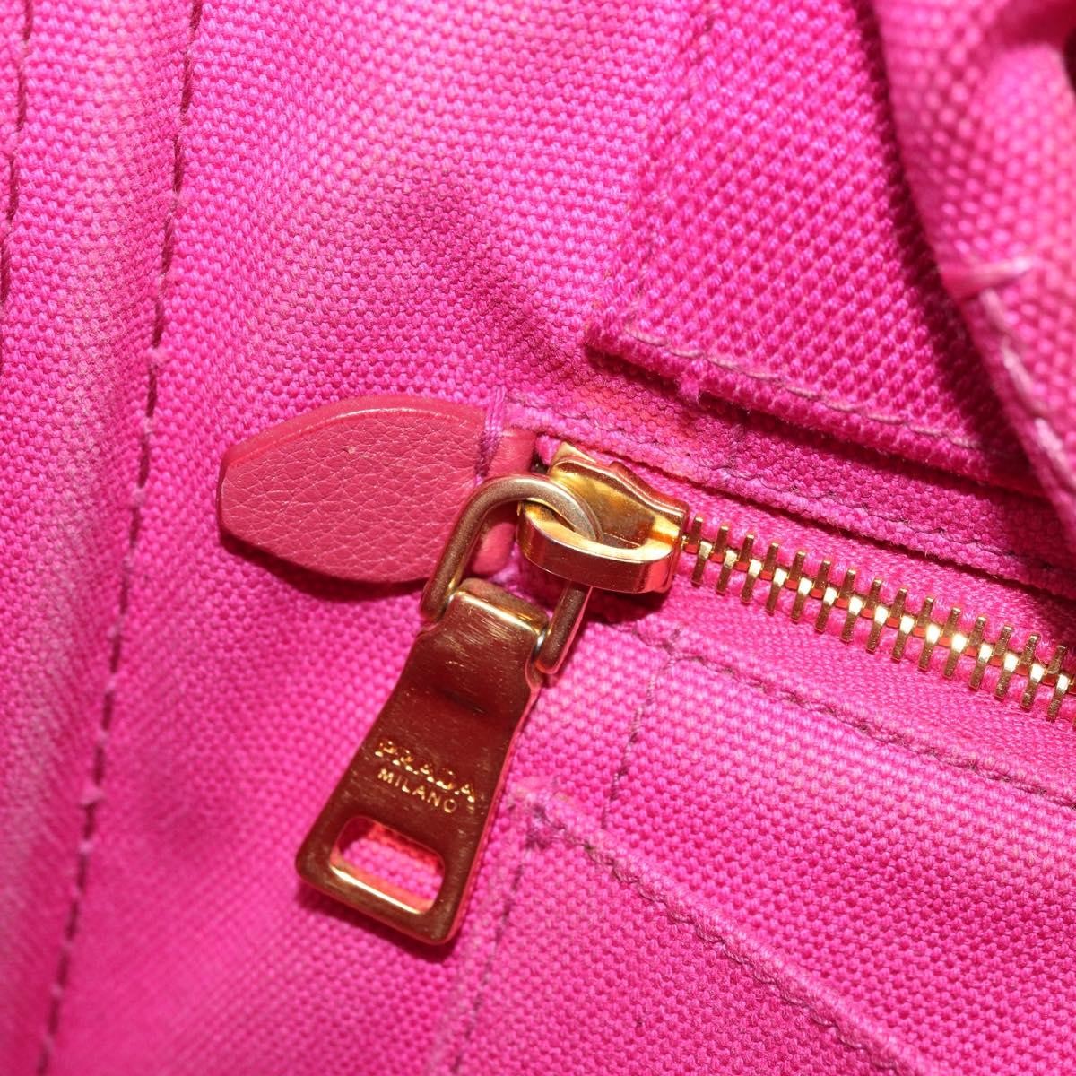 Prada Canapa Tote Canvas Pink Canvas Tote Bag Bag (Pre-Owned)