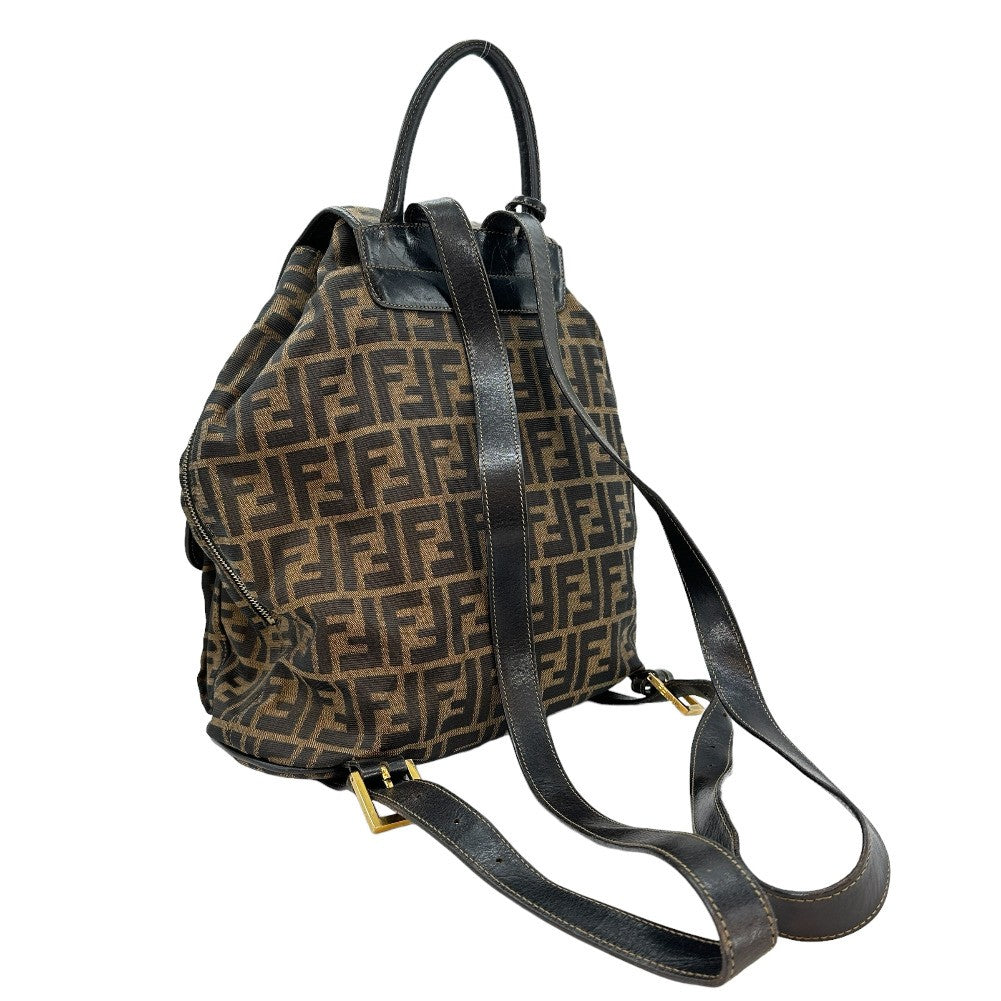Fendi Fendi Backpack Daypack Zucca Canvas Brown Canvas Backpack Bag (Pre-Owned)