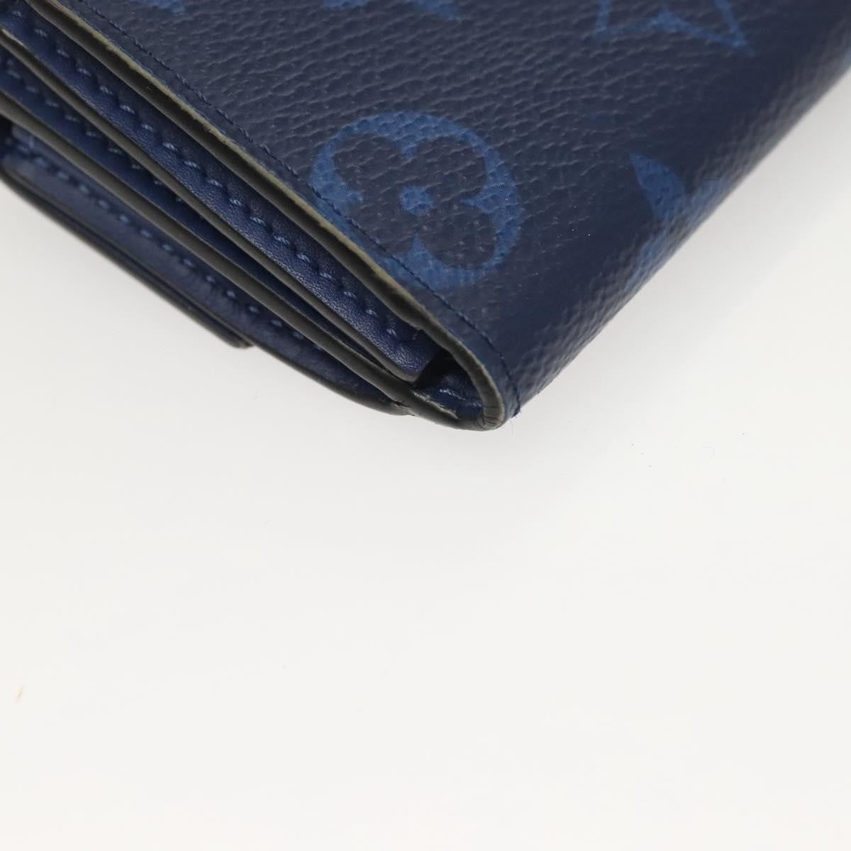 Louis Vuitton Discovery Wallet Monogram Taigarama Blue Leather Wallets Accessory (Pre-Owned)