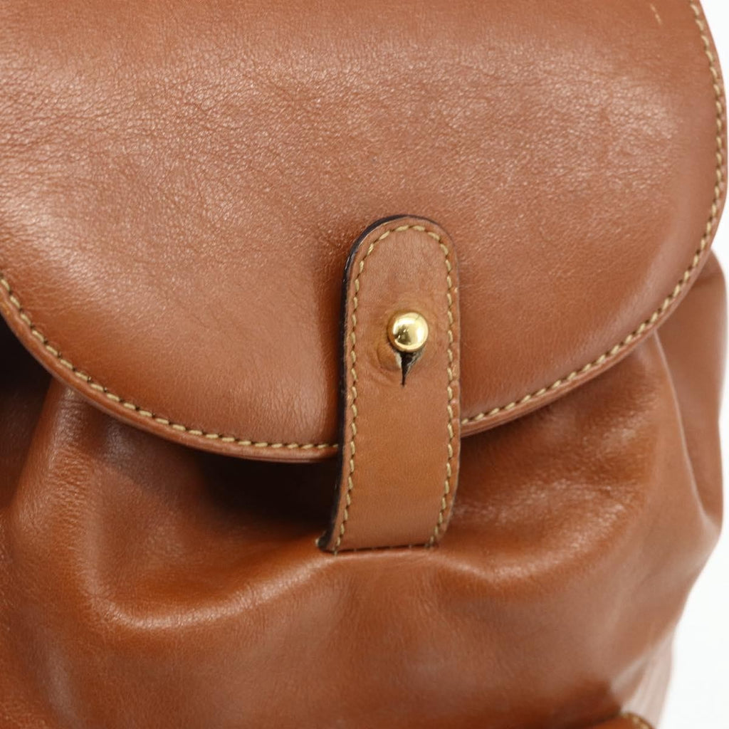 Gucci Vintage Bamboo Backpack Leather Brown Leather Backpack Bag (Pre-Owned)