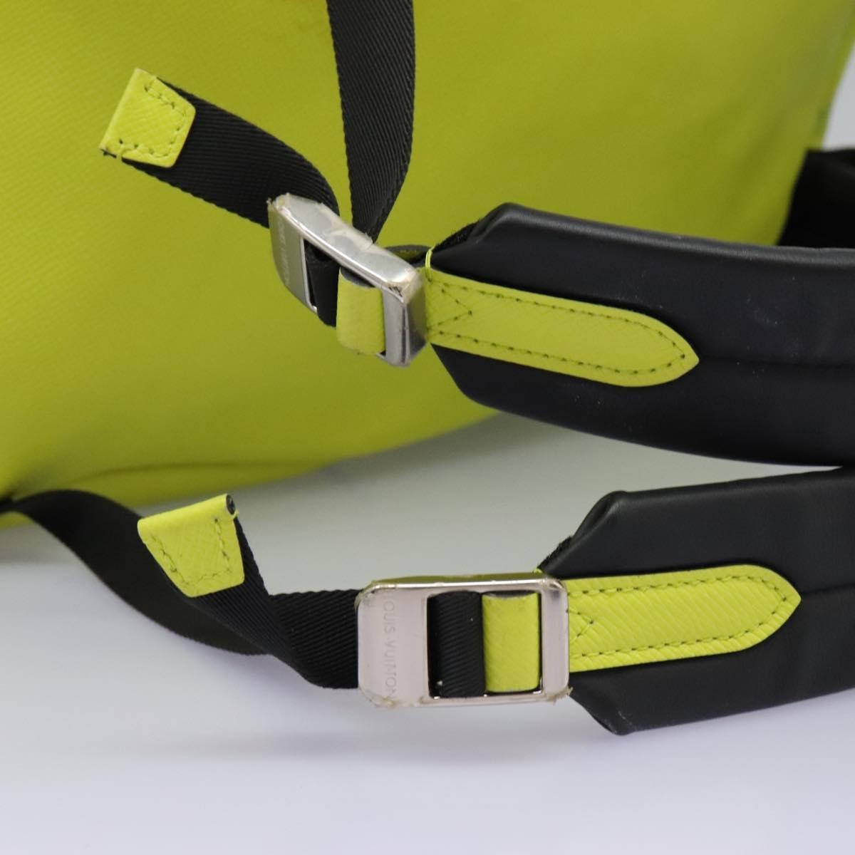 Louis Vuitton Discovery Backpack Monogram Taigarama Yellow Leather Backpack Bag (Pre-Owned)