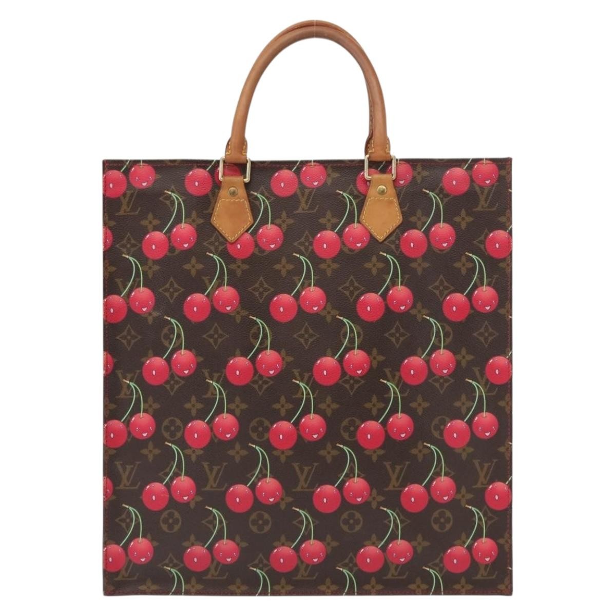 Louis Vuitton Sac Plat Bag Limited Edition Monogram Cerises Brown Canvas Handbag (Pre-Owned)