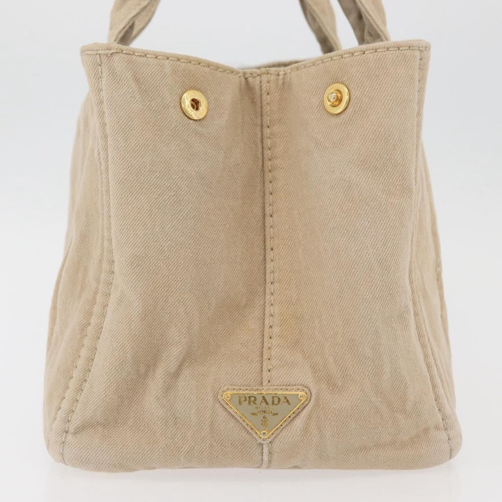 Prada Canapa Tote Canvas Beige Canvas Tote Bag Bag (Pre-Owned)