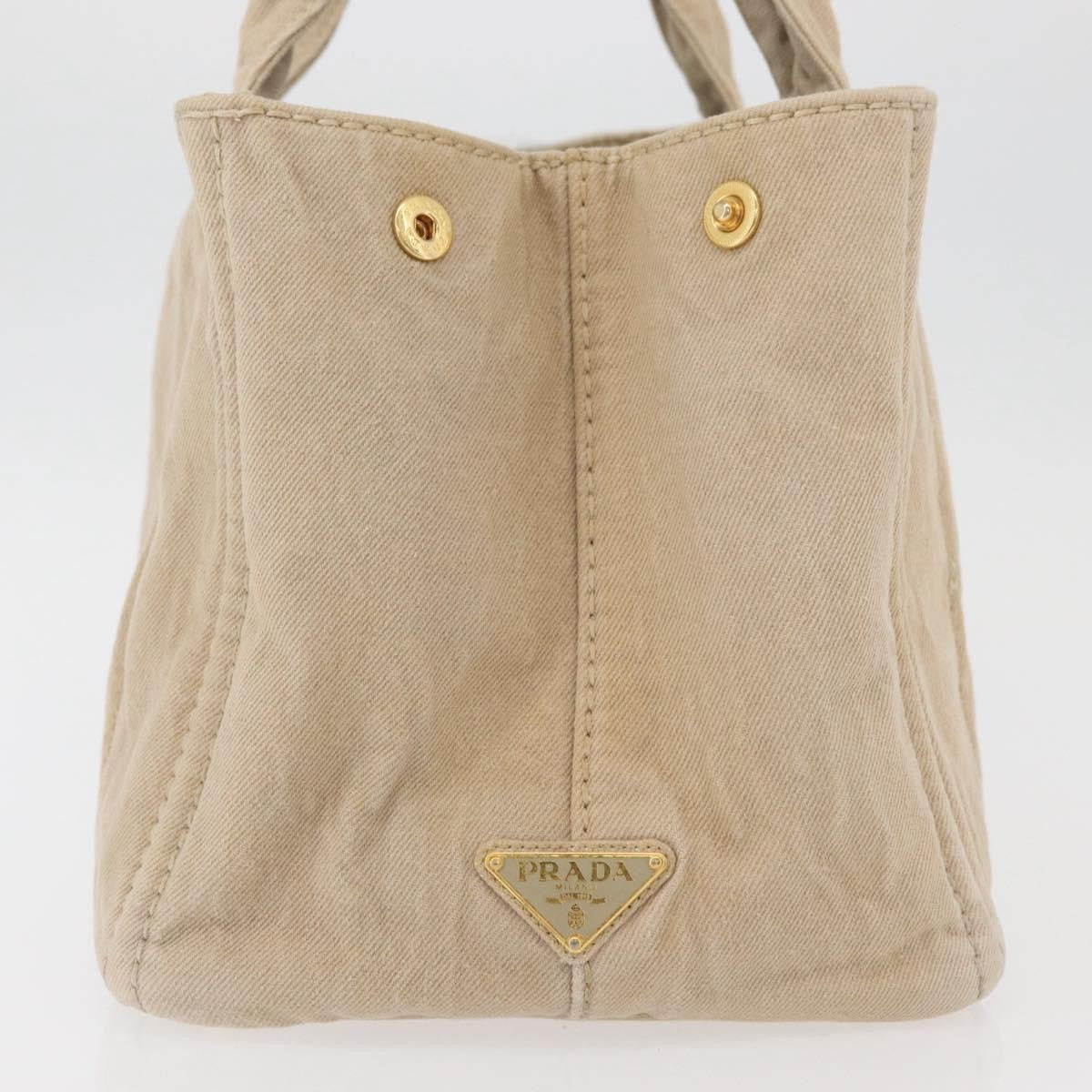 Prada Canapa Tote Canvas Beige Canvas Tote Bag Bag (Pre-Owned)