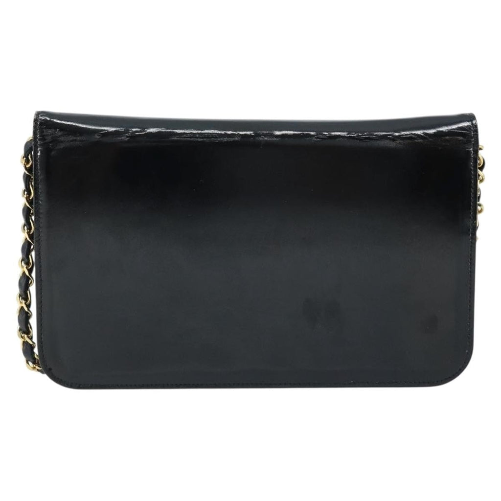 Chanel Wallet On Chain Quilted Patent Black Patent_Leather Shoulder Bag Bag (Pre-Owned)