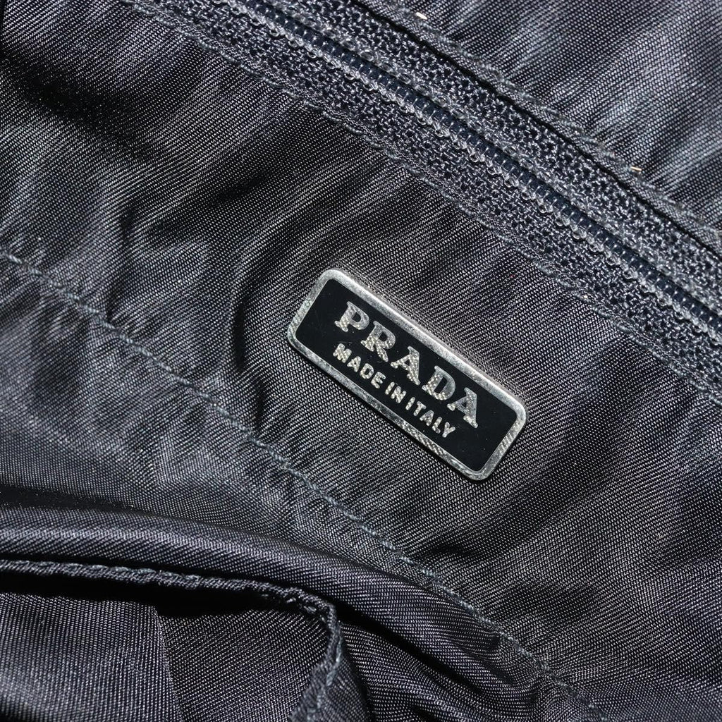 Prada Vintage Handbag Tessuto Black Nylon Handbag (Pre-Owned)