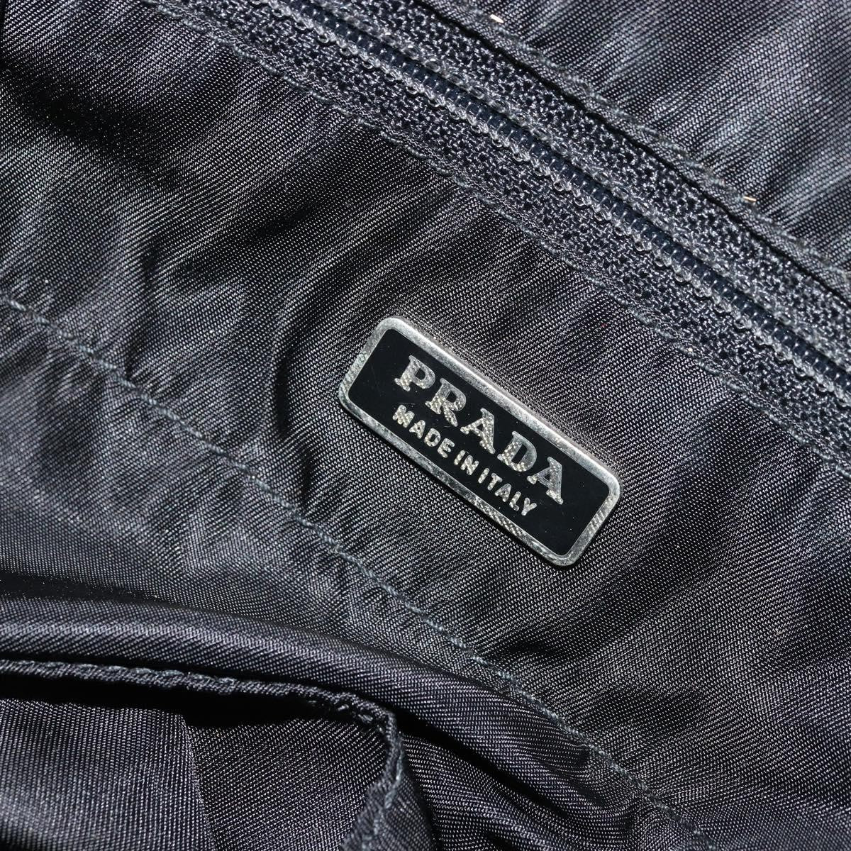 Prada Vintage Handbag Tessuto Black Nylon Handbag (Pre-Owned)