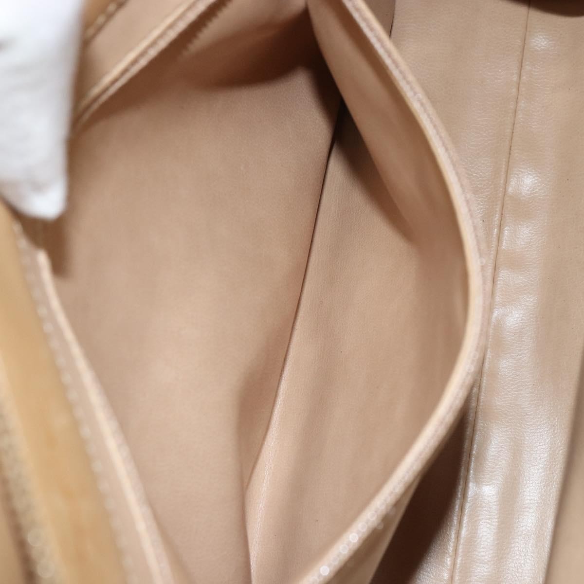 Chanel Vintage Convertible Tote Chevron Lambskin Beige Leather Tote Bag Bag (Pre-Owned)