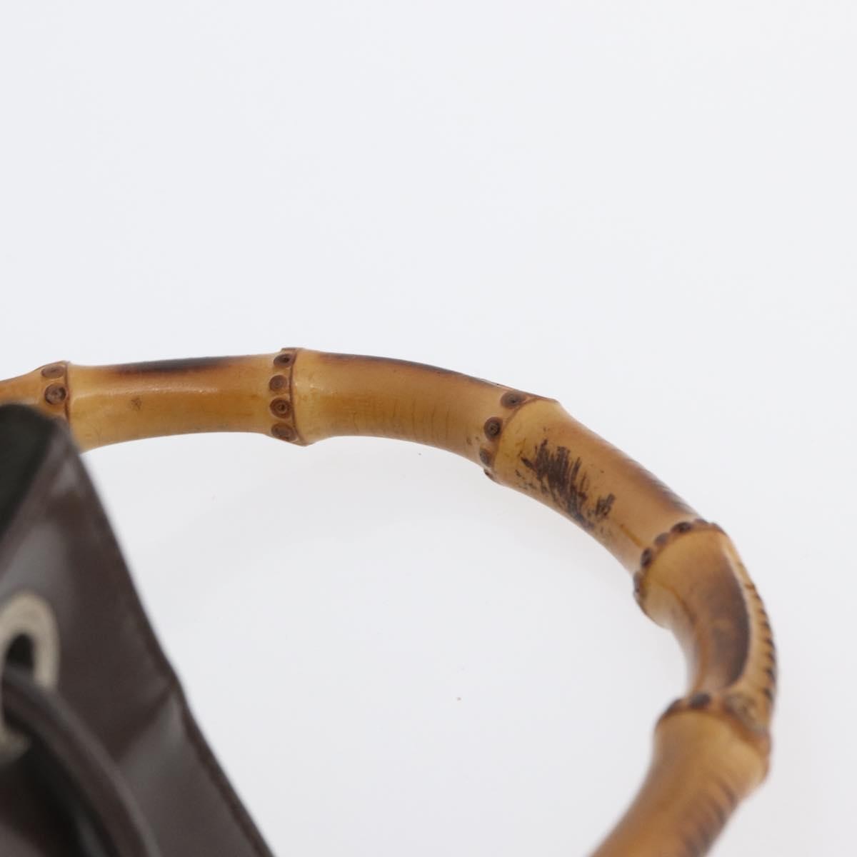 Gucci Vintage Bamboo Bucket Bag Nylon And Leather Khaki Nylon Handbag (Pre-Owned)