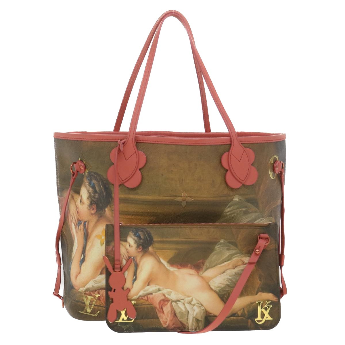 Louis Vuitton Neverfull Nm Tote Limited Edition Jeff Koons Titian Print Canvas Multicolour Canvas Tote Bag Bag (Pre-Owned)