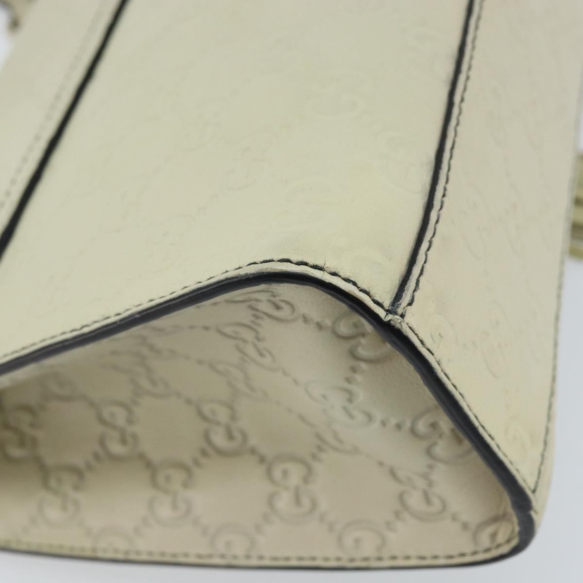 Gucci Emily Chain Flap Bag Guccissima Leather Beige Leather Shoulder Bag Bag (Pre-Owned)