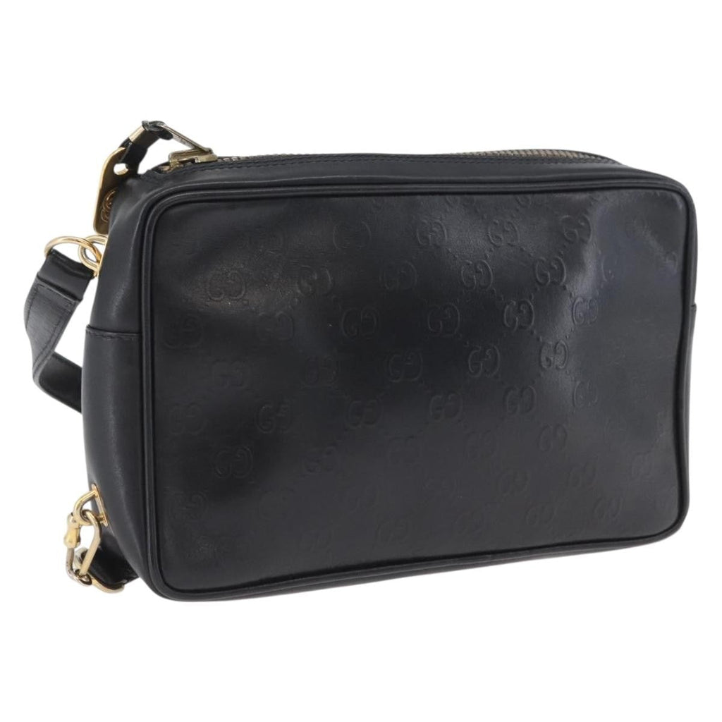 Gucci Vintage Clutch Bag Leather Black Leather Clutche & Pouche Bag (Pre-Owned)