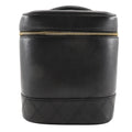 Chanel Vintage Cosmetic Case Leather Black Leather Clutche & Pouche Bag (Pre-Owned)
