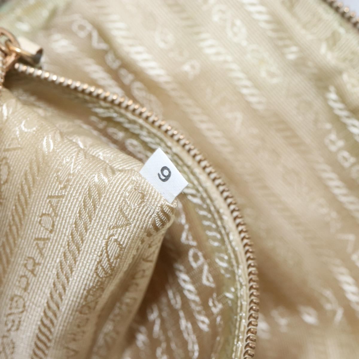 Prada Vintage Handbag Tessuto Beige Nylon Handbag (Pre-Owned)