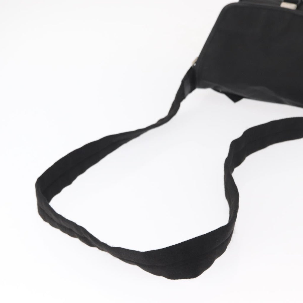 Prada Logo Flap Messenger Bag Tessuto Black Nylon Shoulder Bag Bag (Pre-Owned)