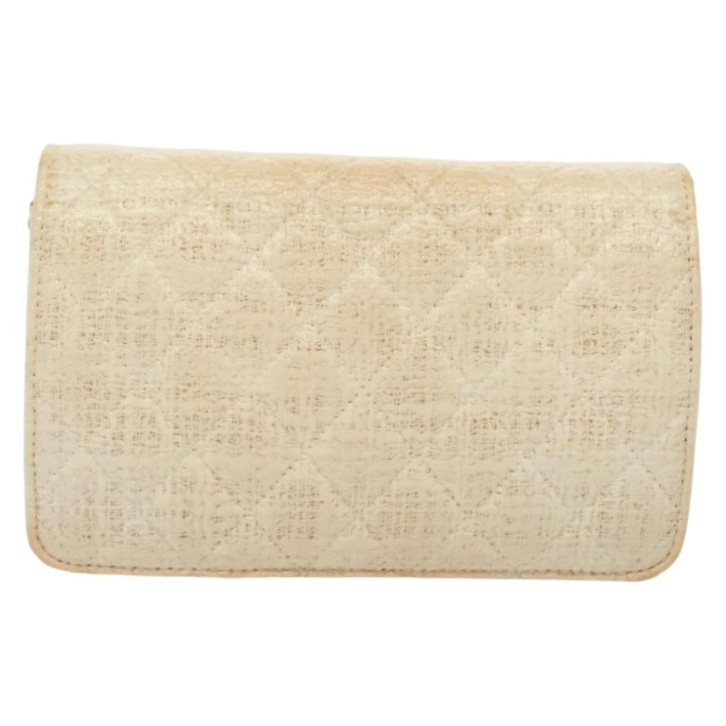 Chanel Wallet On Chain Tweed White Tweed Shoulder Bag Bag (Pre-Owned)