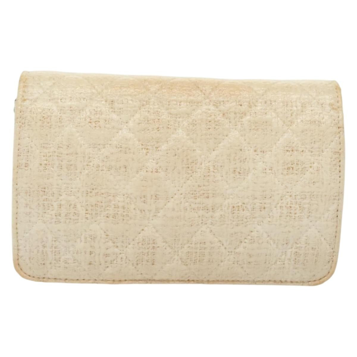 Chanel Wallet On Chain Tweed White Tweed Shoulder Bag Bag (Pre-Owned)