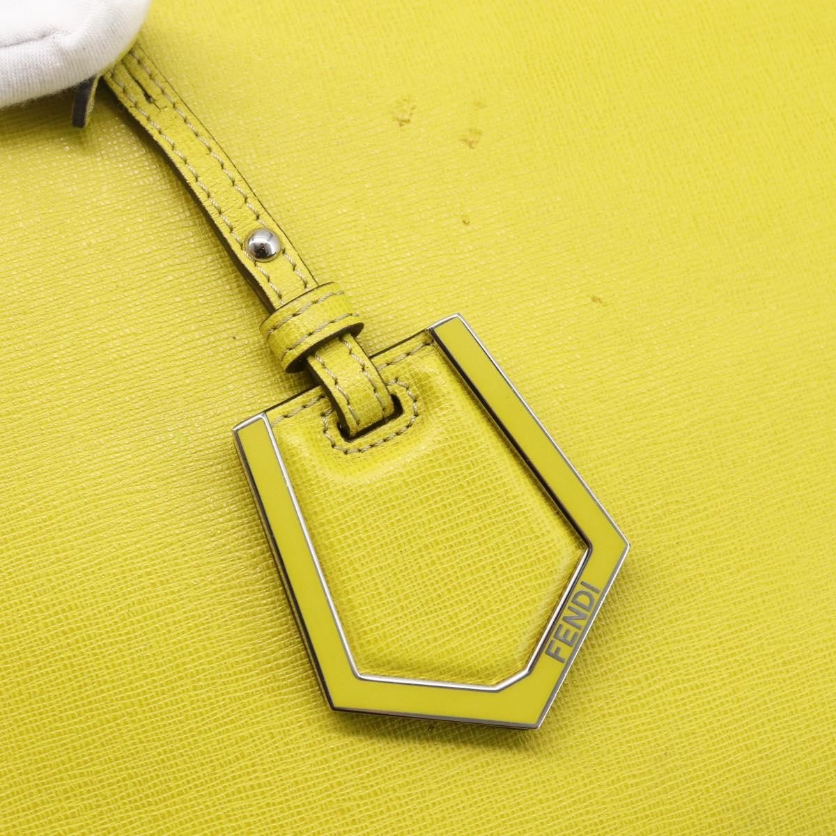 Fendi 2Jours Bag Leather Yellow Leather Handbag (Pre-Owned)