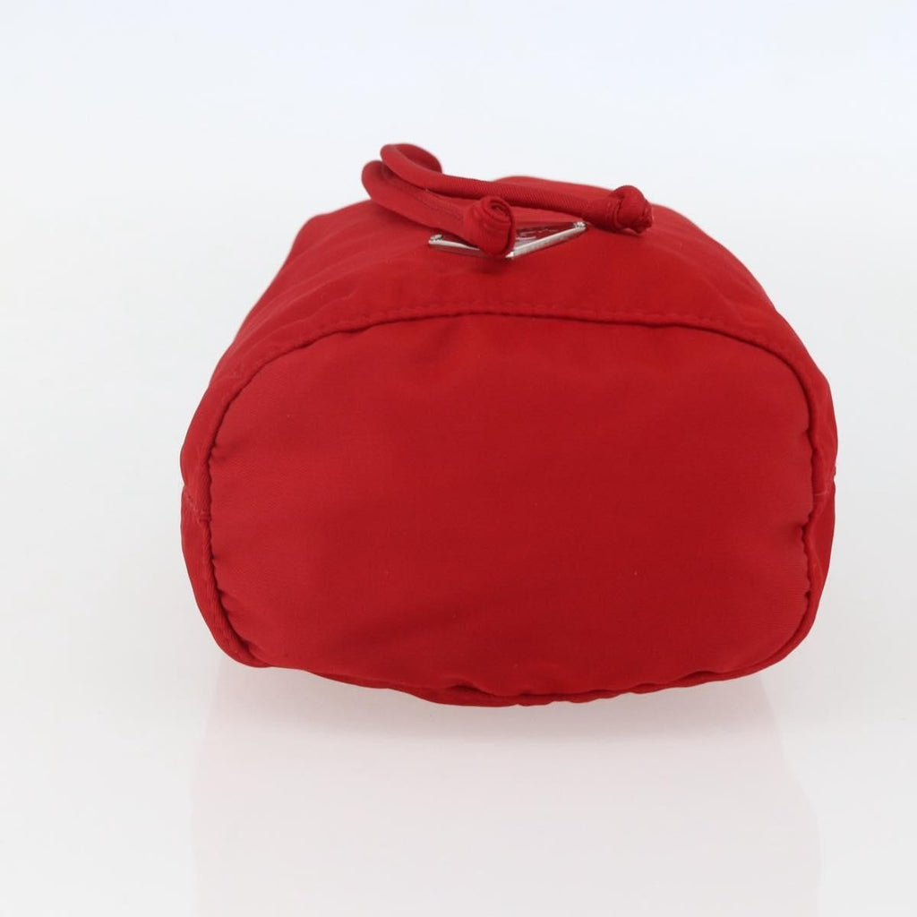 Prada Drawstring Wristlet Bucket Bag Tessuto Red Nylon Clutche & Pouche Bag (Pre-Owned)