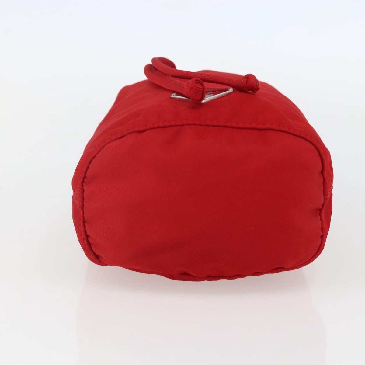 Prada Drawstring Wristlet Bucket Bag Tessuto Red Nylon Clutche & Pouche Bag (Pre-Owned)