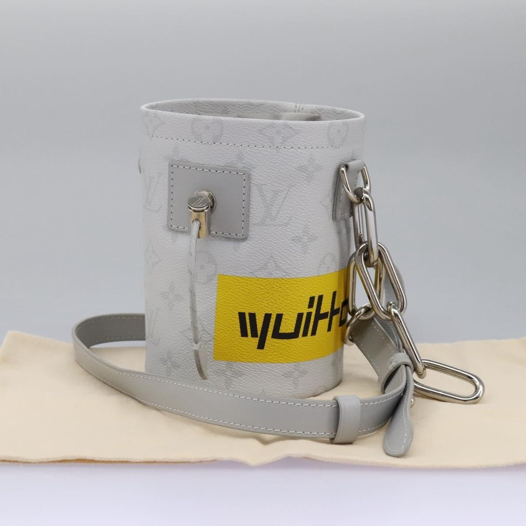 Louis Vuitton Chalk Nano Bag Limited Edition Logo Story Monogram Canvas Gray Canvas Clutche & Pouche Bag (Pre-Owned)