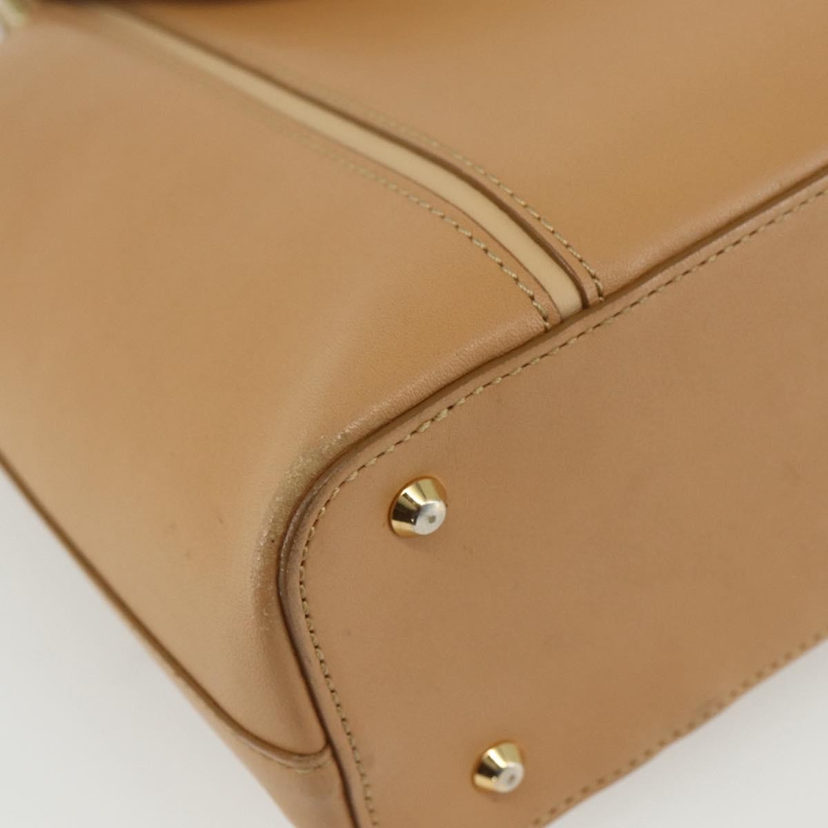 Burberry Vintage Handbag Leather Beige Leather Handbag (Pre-Owned)