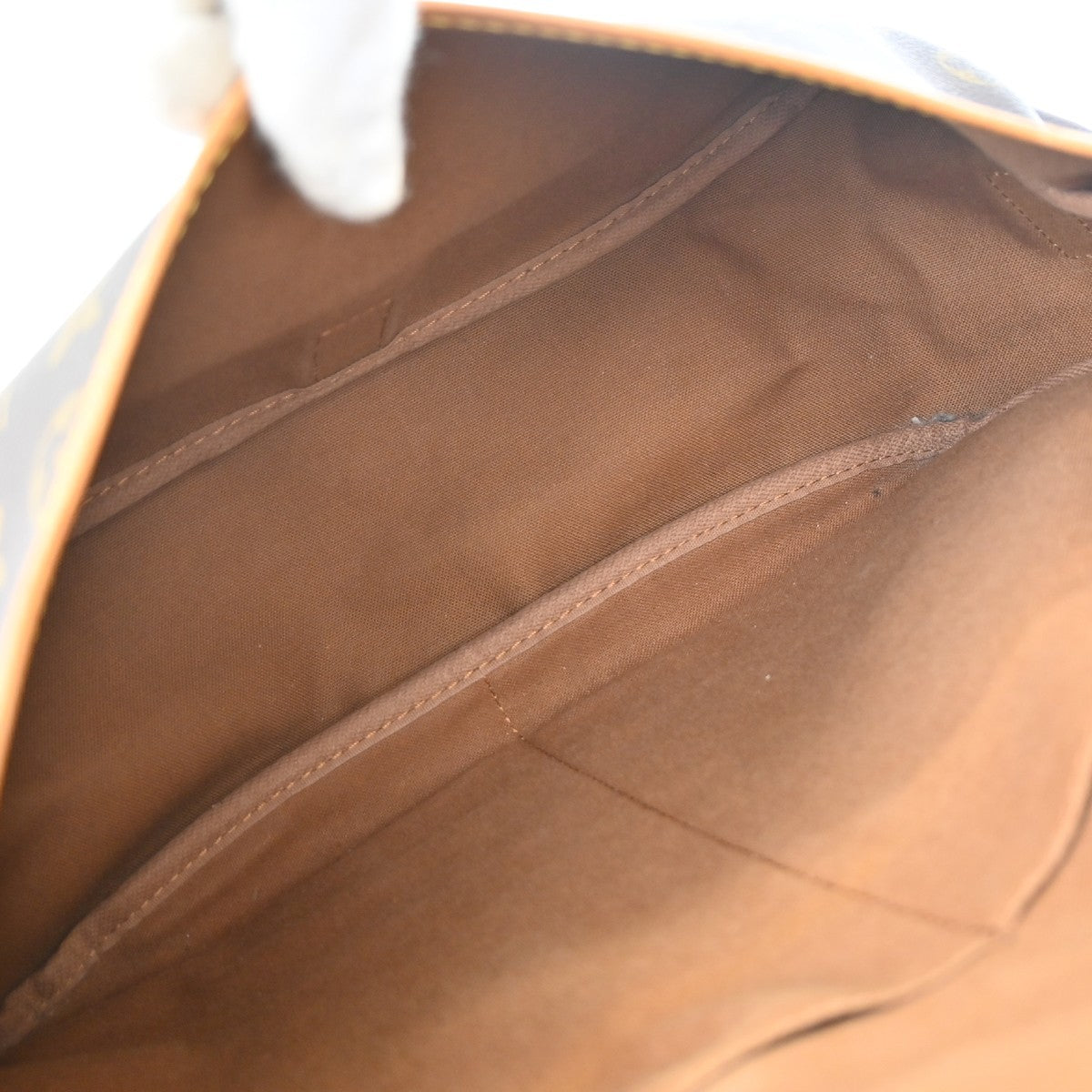 Louis Vuitton Saumur Handbag Monogram Canvas Brown Canvas Shoulder Bag Bag (Pre-Owned)