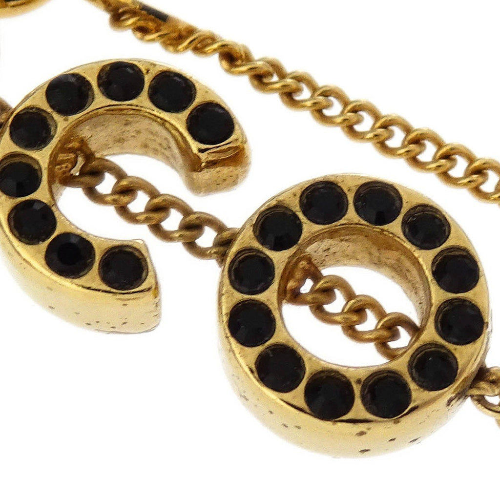 Chanel Cc Charm Bracelet Metal With Crystal Gold Gold_Plated Bracelet Jewelry (Pre-Owned)