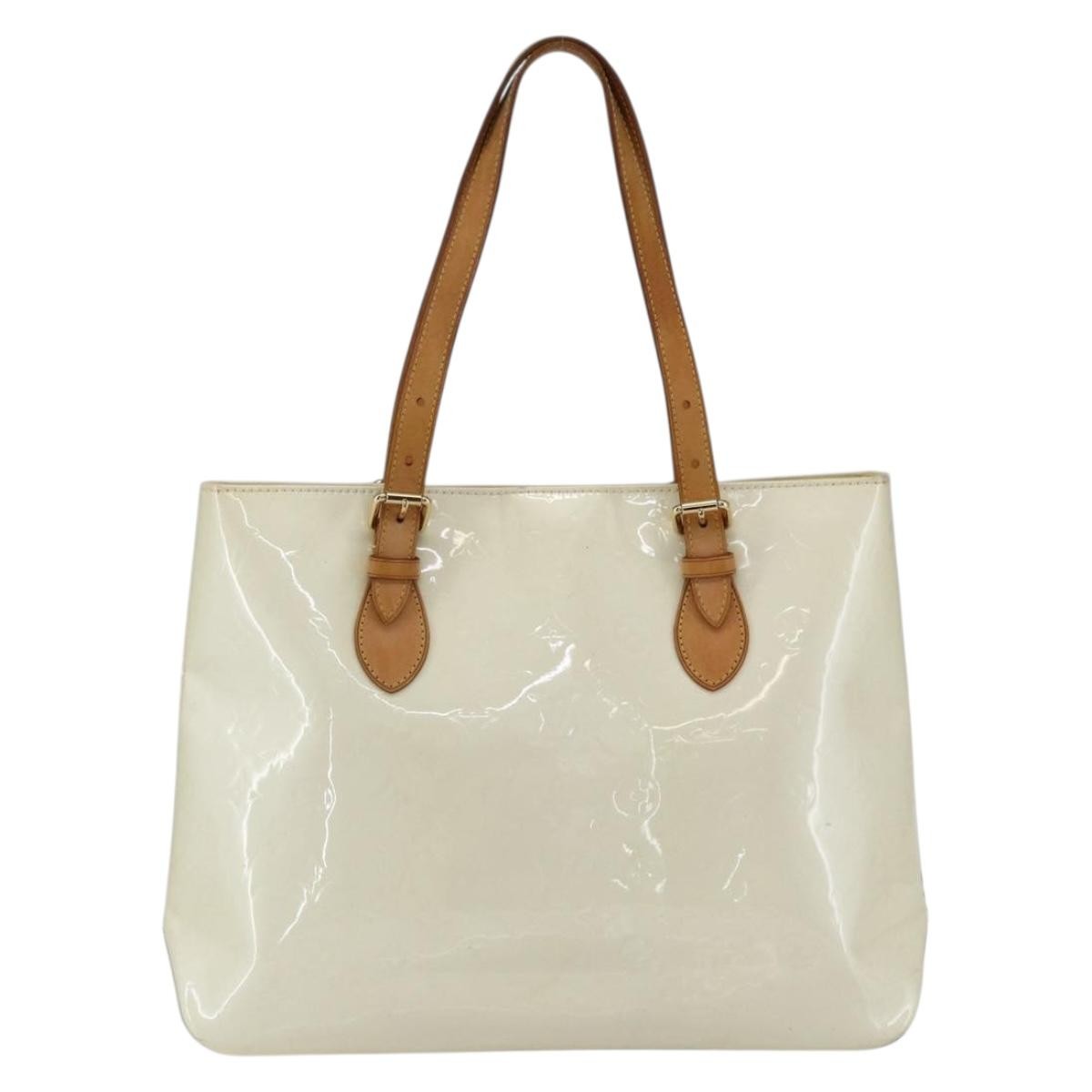 Louis Vuitton Brentwood Handbag Monogram Vernis Beige Patent_Leather Tote Bag Bag (Pre-Owned)