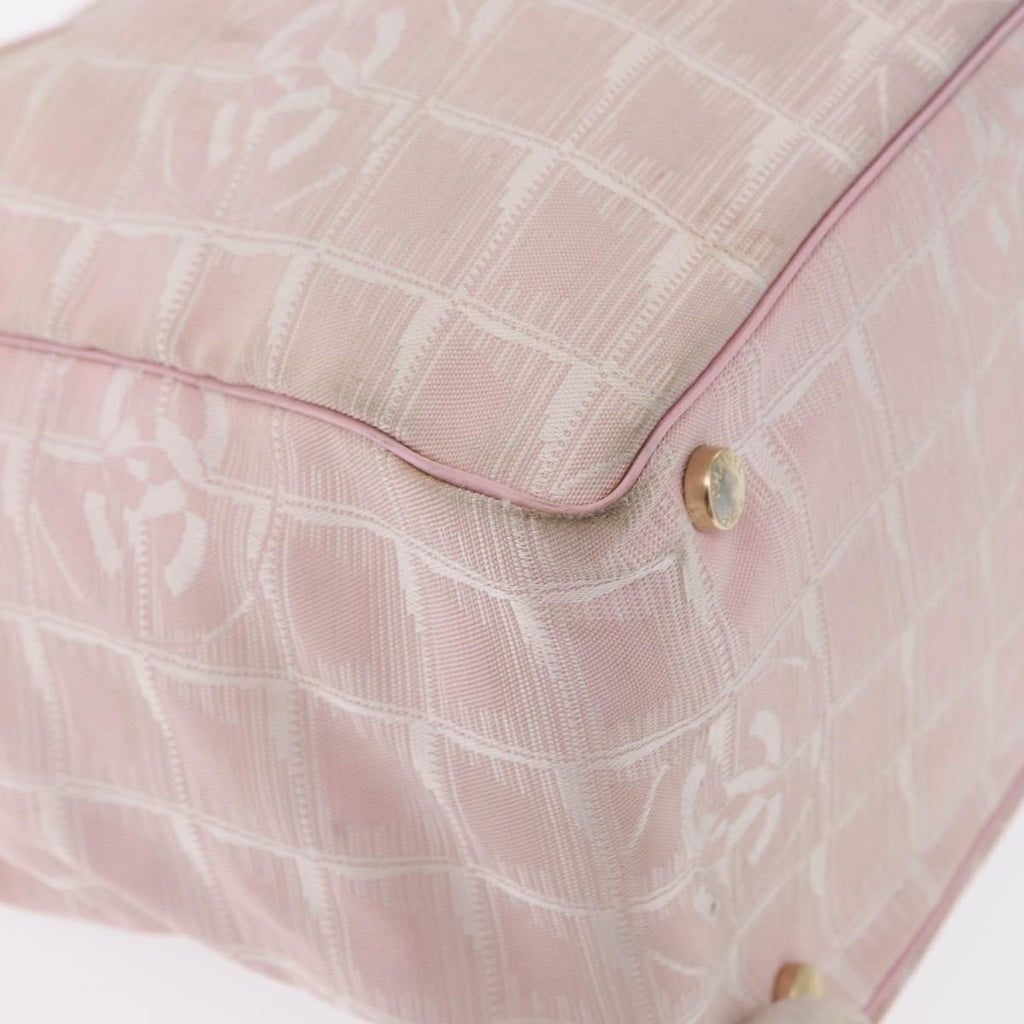Chanel Travel Line Tote Nylon Pink Nylon Tote Bag Bag (Pre-Owned)