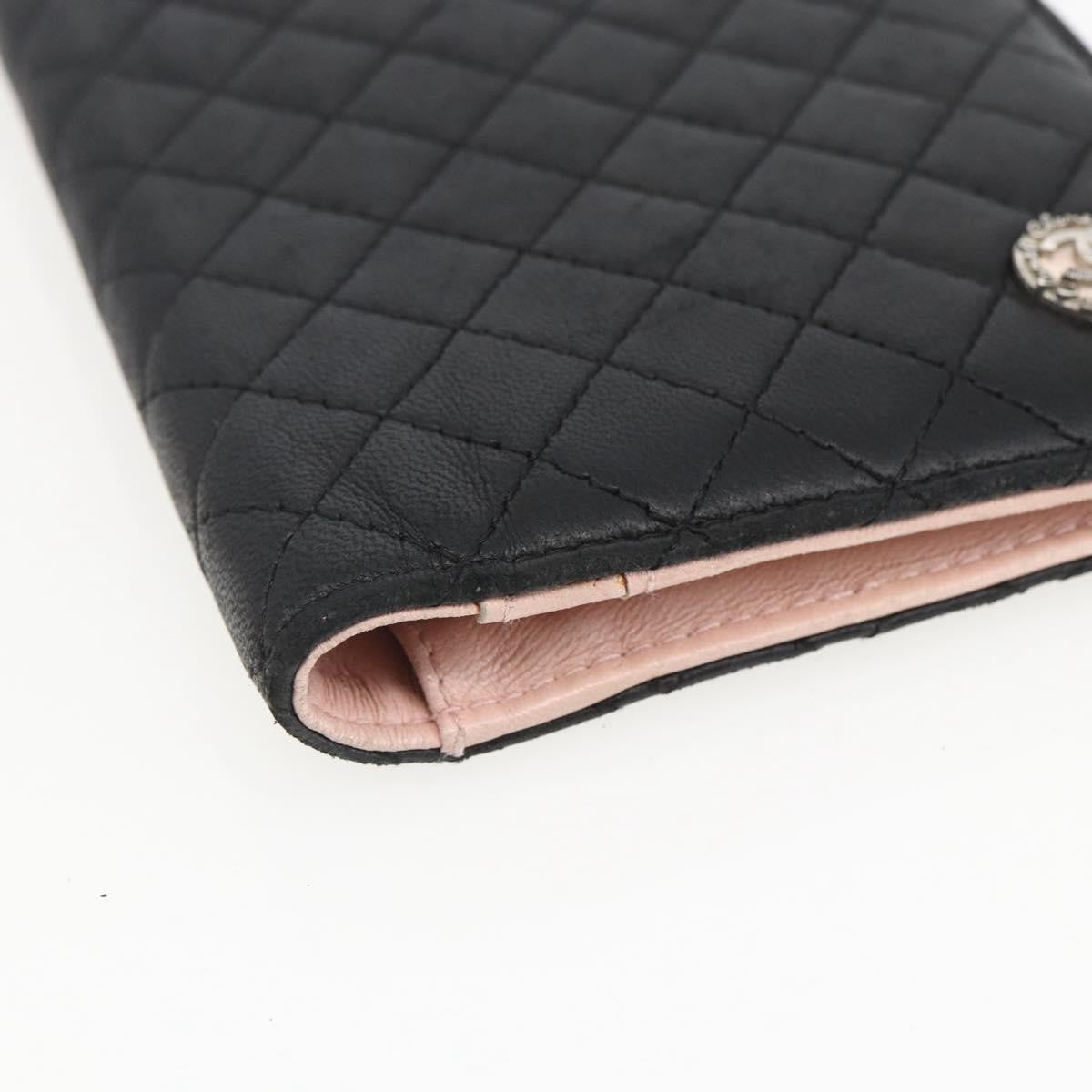 Chanel Vintage Cc Bifold Wallet Leather Black Leather Wallets Accessory (Pre-Owned)