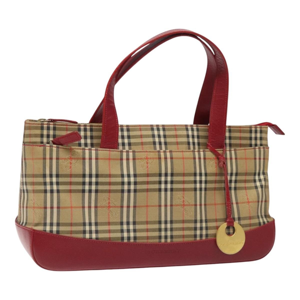 Burberry Nova Check Handbag Nova Check Canvas And Leather Beige Canvas Handbag (Pre-Owned)