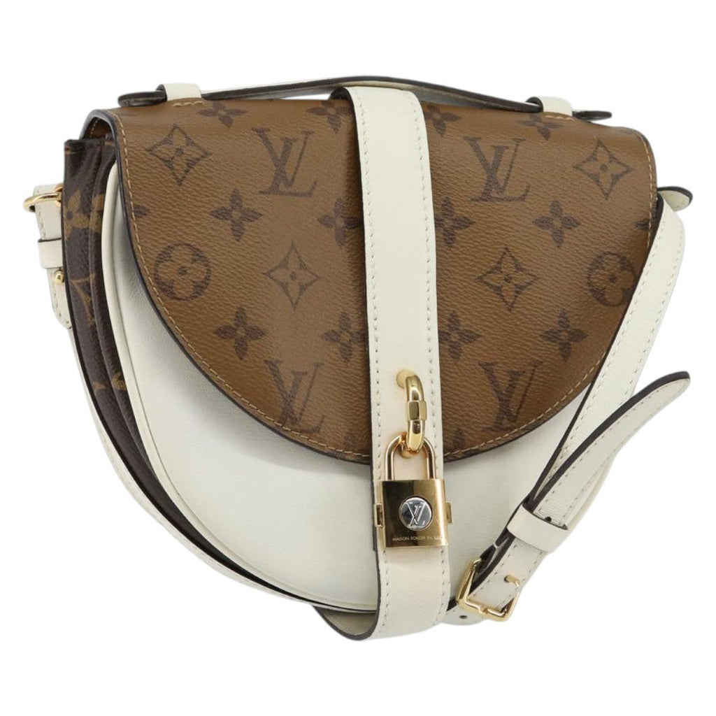 Louis Vuitton Chantilly Lock Handbag Reverse Monogram Canvas And Leather White Leather Shoulder Bag Bag (Pre-Owned)