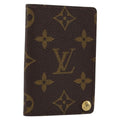 Louis Vuitton Porte Cartes Pression Card Case Monogram Canvas Brown Canvas Card Holders Accessory (Pre-Owned)