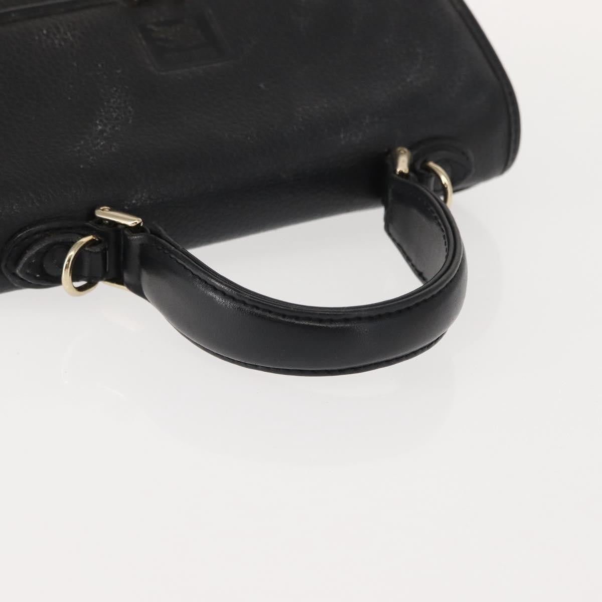 Burberry Vintage Handbag Leather Black Leather Handbag (Pre-Owned)