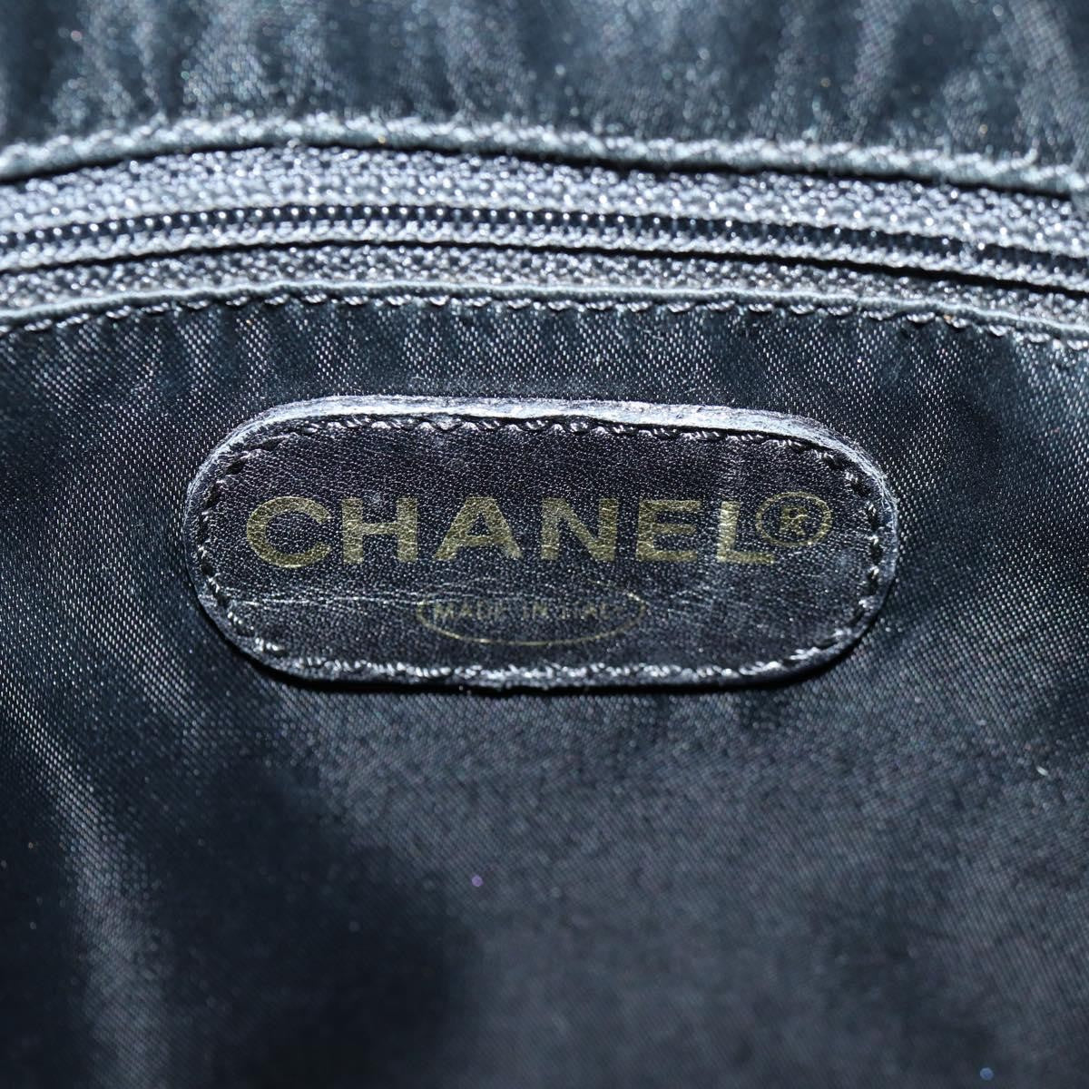 Chanel Vintage Cc Lock Pocket Chain Tote Caviar Black Leather Tote Bag Bag (Pre-Owned)