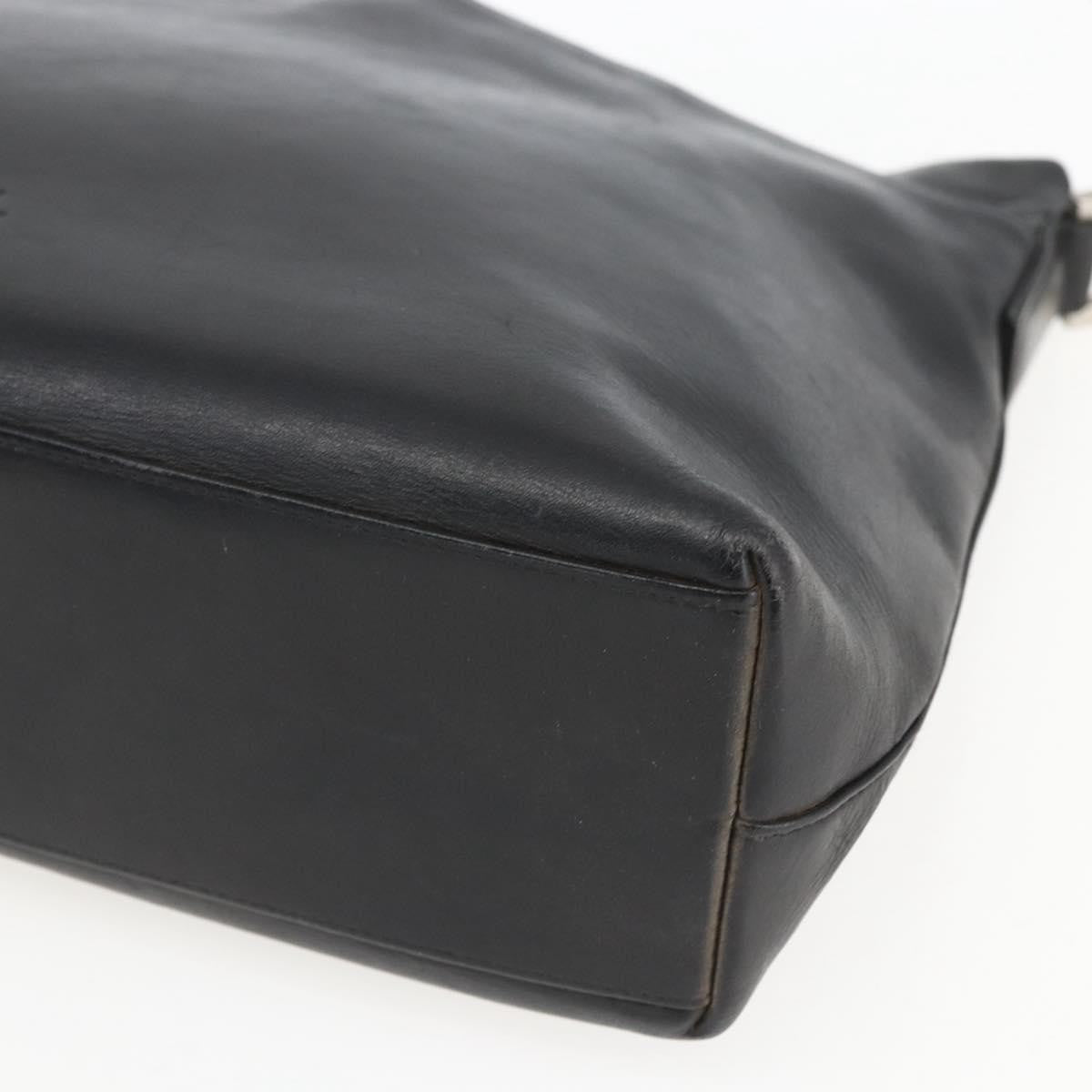 Chanel Vintage Shoulder Bag Leather Black Leather Shoulder Bag Bag (Pre-Owned)