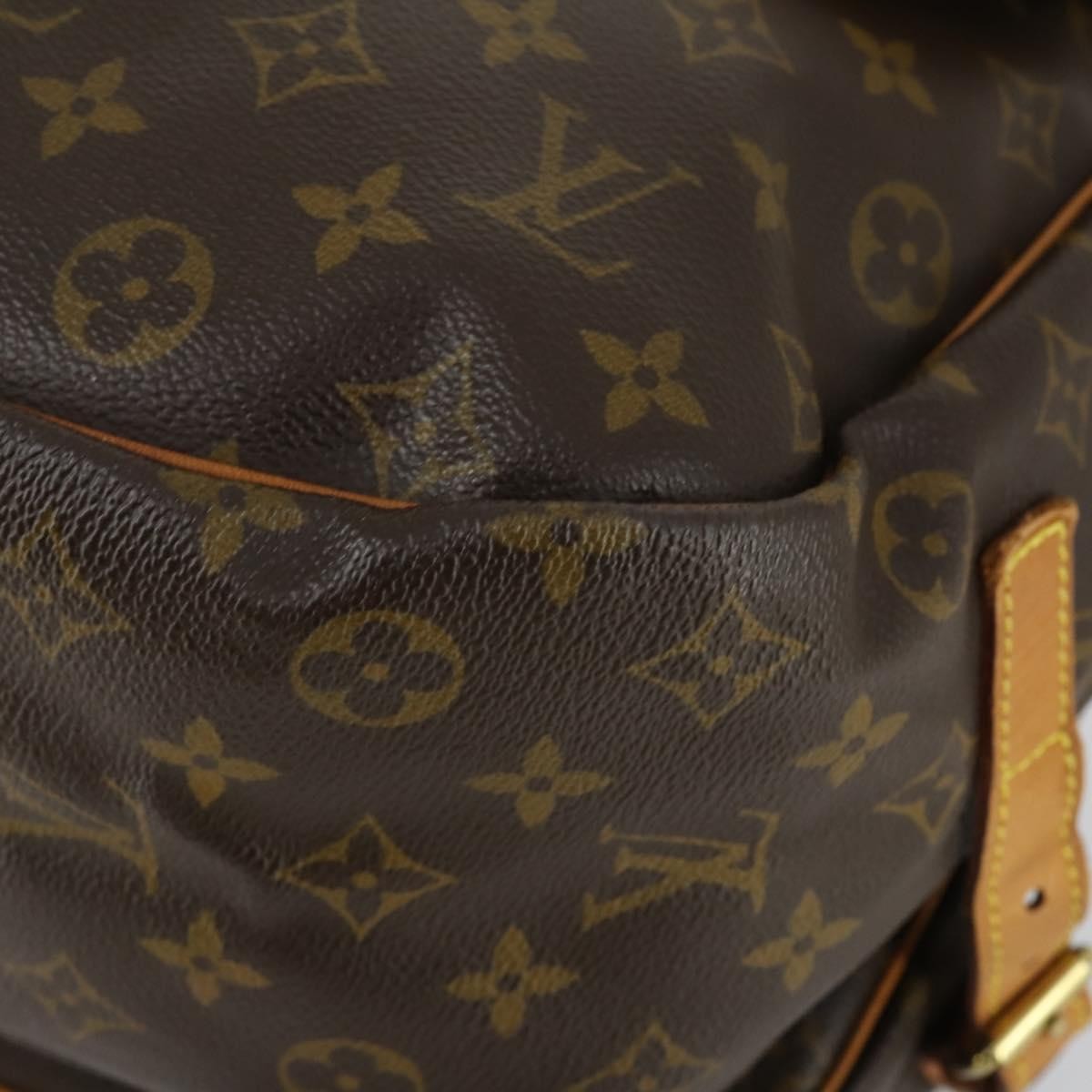 Louis Vuitton Saumur Handbag Monogram Canvas Brown Canvas Shoulder Bag Bag (Pre-Owned)