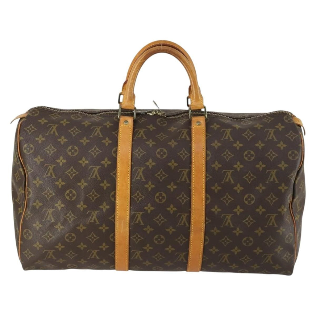 Louis Vuitton Keepall Bag Monogram Canvas Brown Canvas Travel Bag Bag (Pre-Owned)