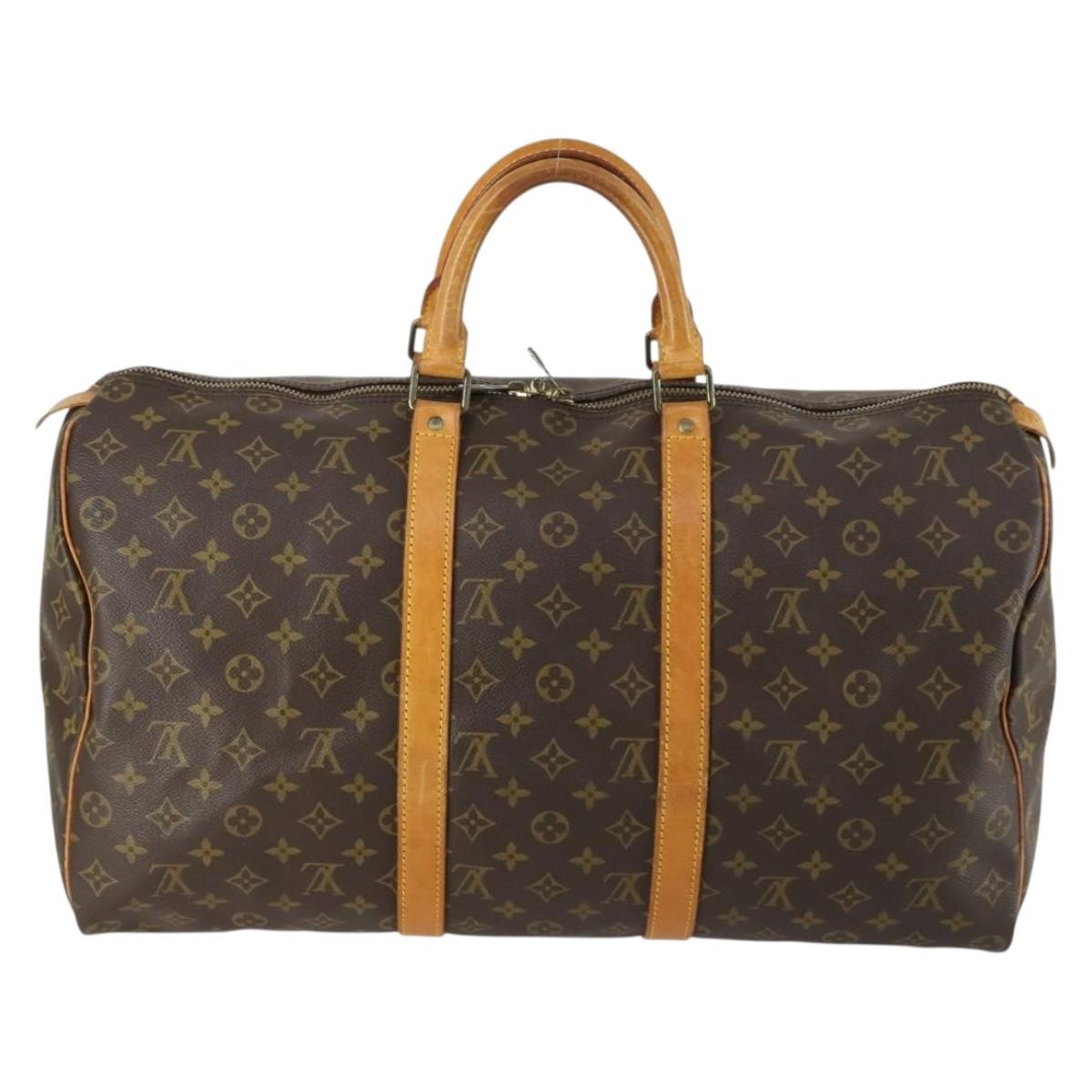 Louis Vuitton Keepall Bag Monogram Canvas Brown Canvas Travel Bag Bag (Pre-Owned)