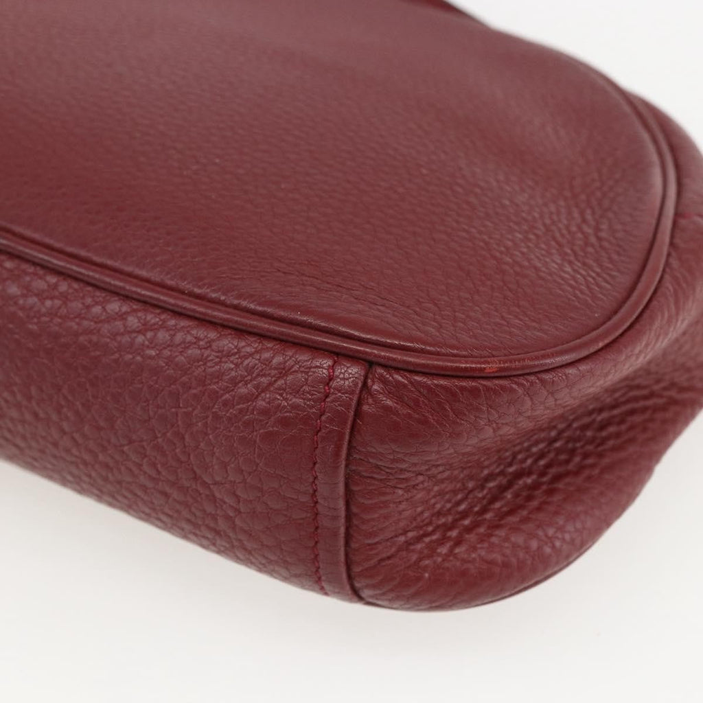Prada Dual Strap Crossbody Bag Vitello Daino Burgundy Leather Shoulder Bag Bag (Pre-Owned)