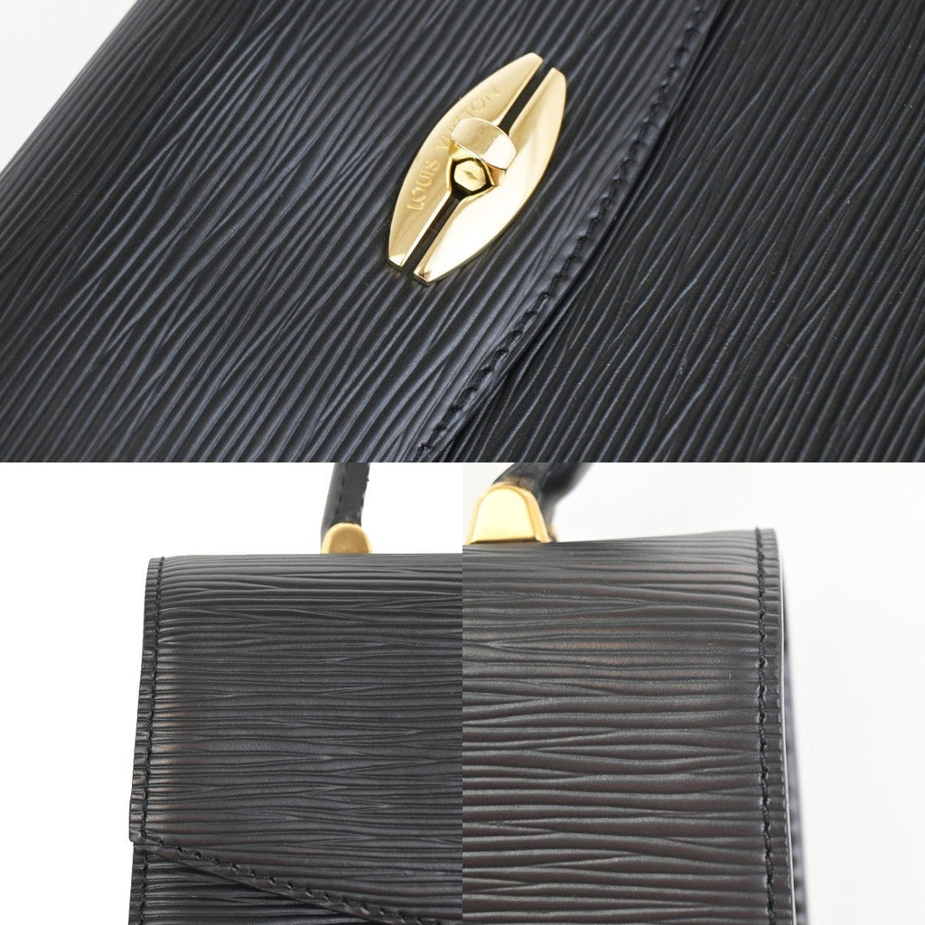 Louis Vuitton Malesherbes Handbag Epi Leather Black Leather Handbag (Pre-Owned)