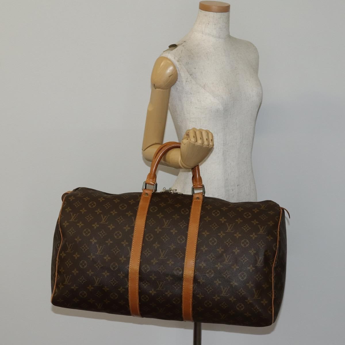 Louis Vuitton Keepall Bag Monogram Canvas Brown Canvas Travel Bag Bag (Pre-Owned)