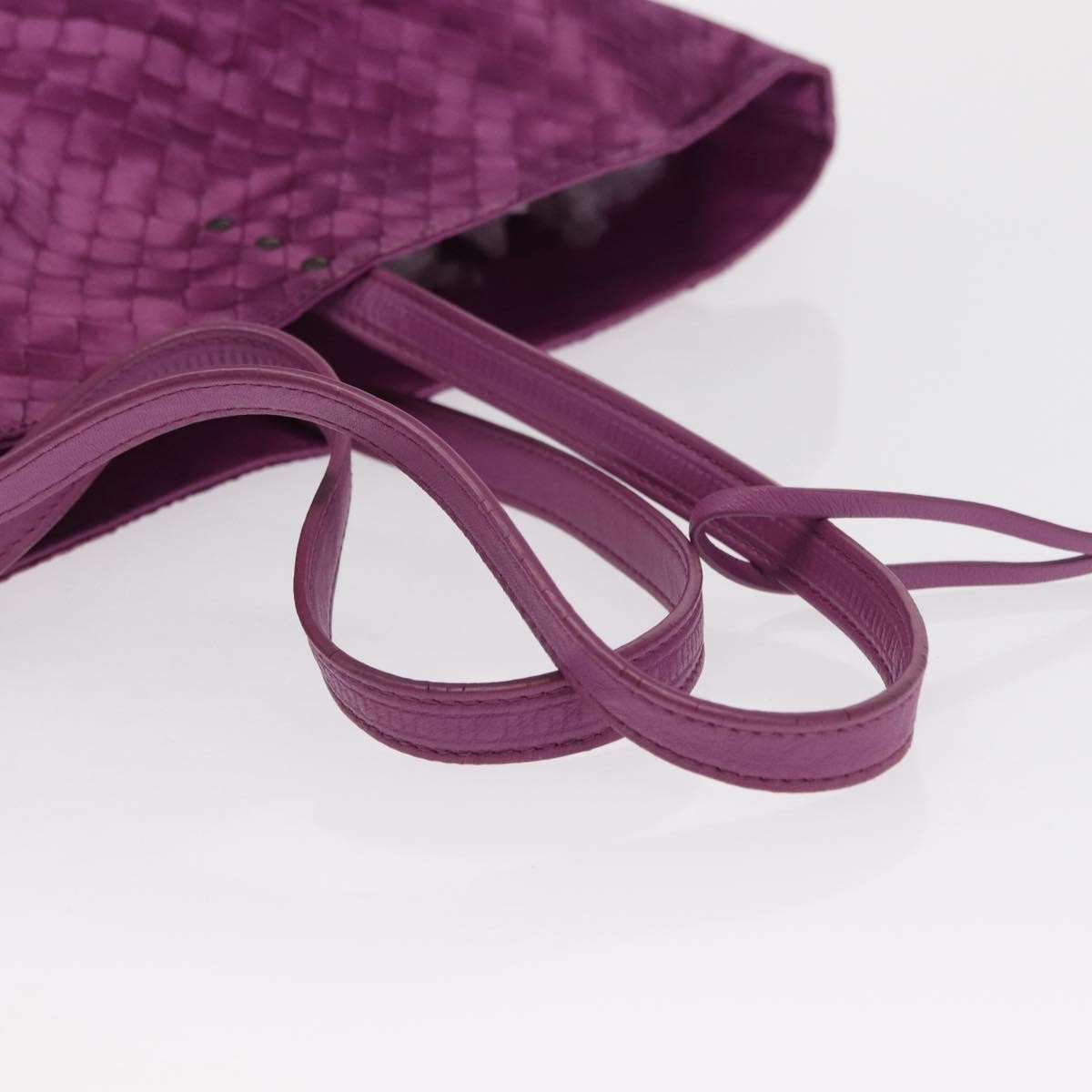 Bottega Veneta Intrecciolusion Tote Printed Nylon Purple Nylon Tote Bag Bag (Pre-Owned)