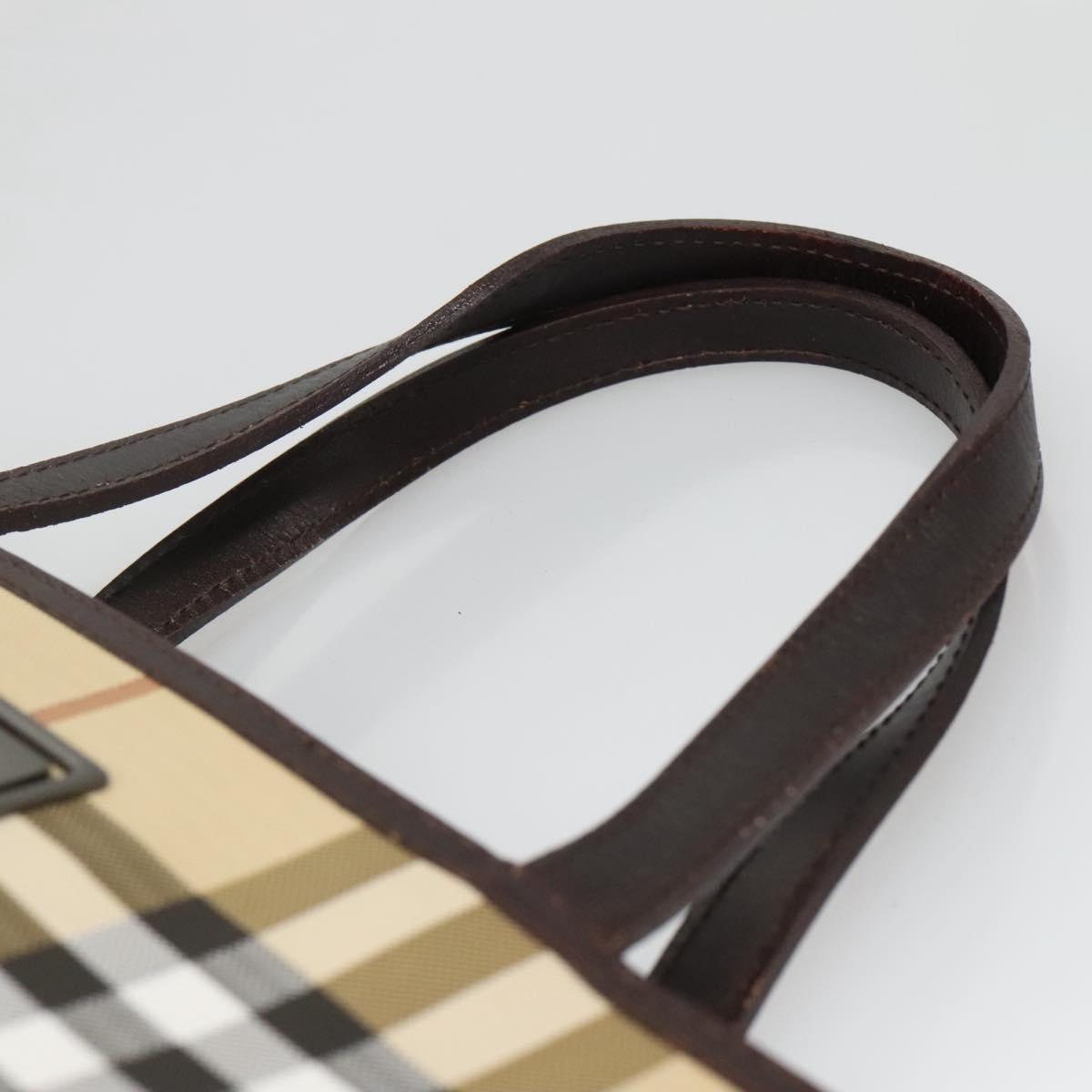 Burberry Nova Check Handbag Nova Check Canvas Beige Canvas Handbag (Pre-Owned)
