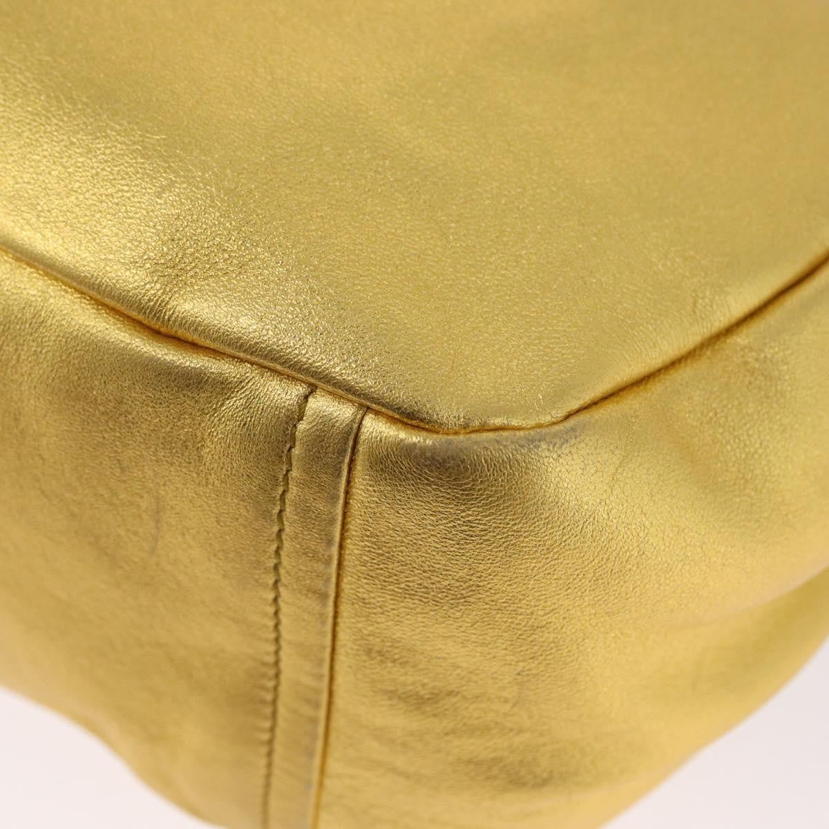 Prada Vintage Shoulder Bag Leather Gold Leather Shoulder Bag Bag (Pre-Owned)