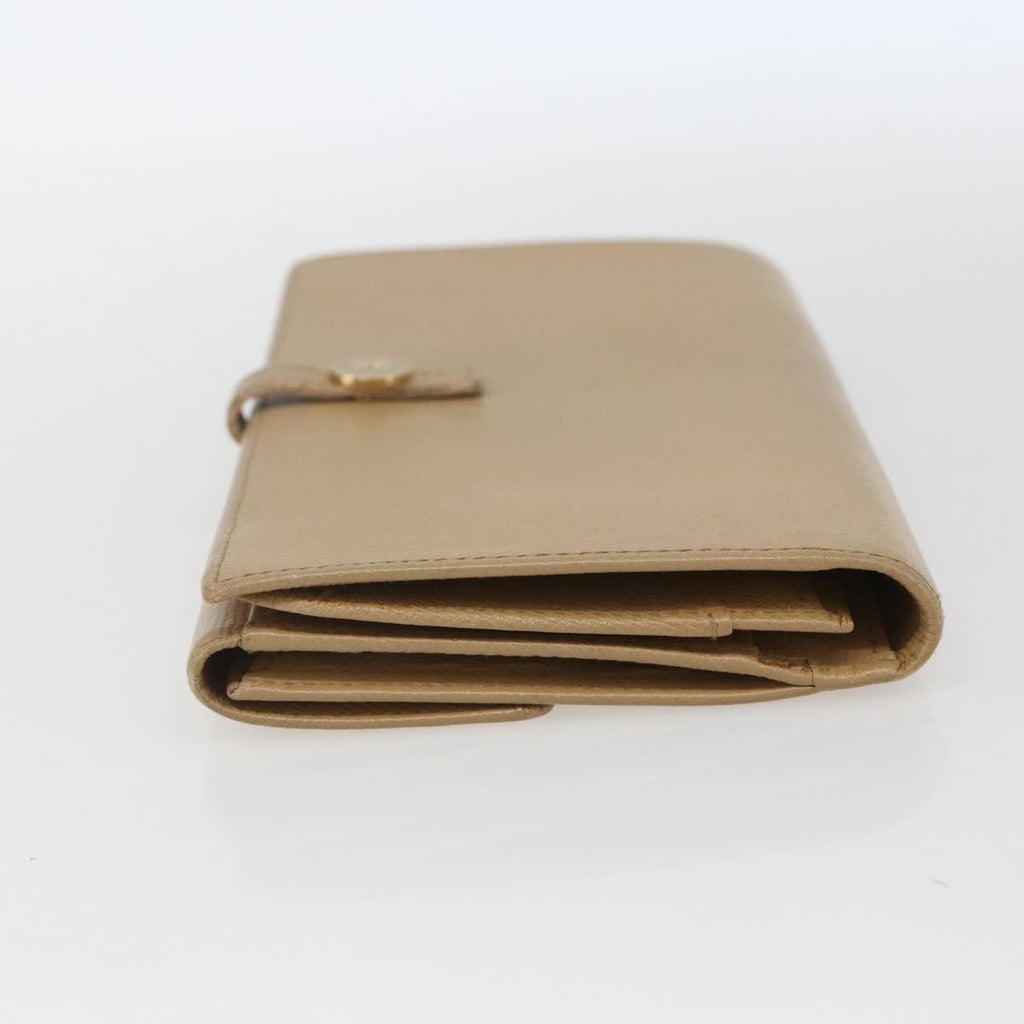 Chanel Coco Bouton Wallet Leather Beige Leather Wallets Accessory (Pre-Owned)