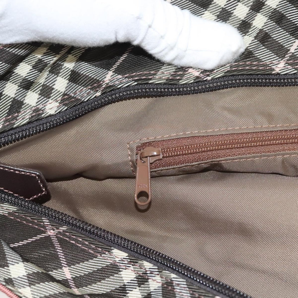 Burberry Nova Check Blue Label Nylon Pink Nylon Handbag (Pre-Owned)