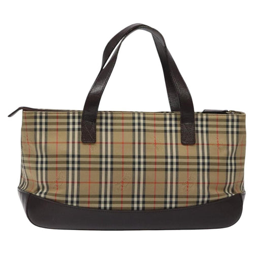 Burberry Nova Check Handbag Nova Check Canvas And Leather Beige Canvas Handbag (Pre-Owned)